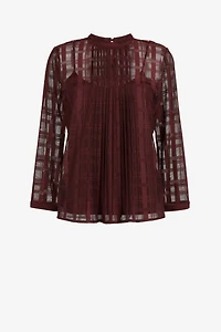 Just Cavalli Check-Jacquard Pleated Top