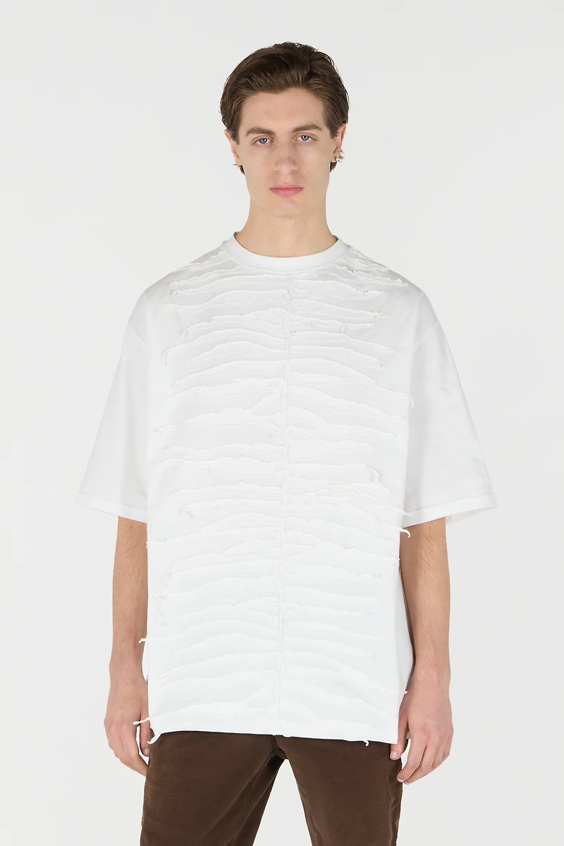 T-Shirt With Textured Zebra Pattern