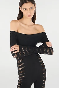 Jumpsuit With Perforated Zebra Pattern