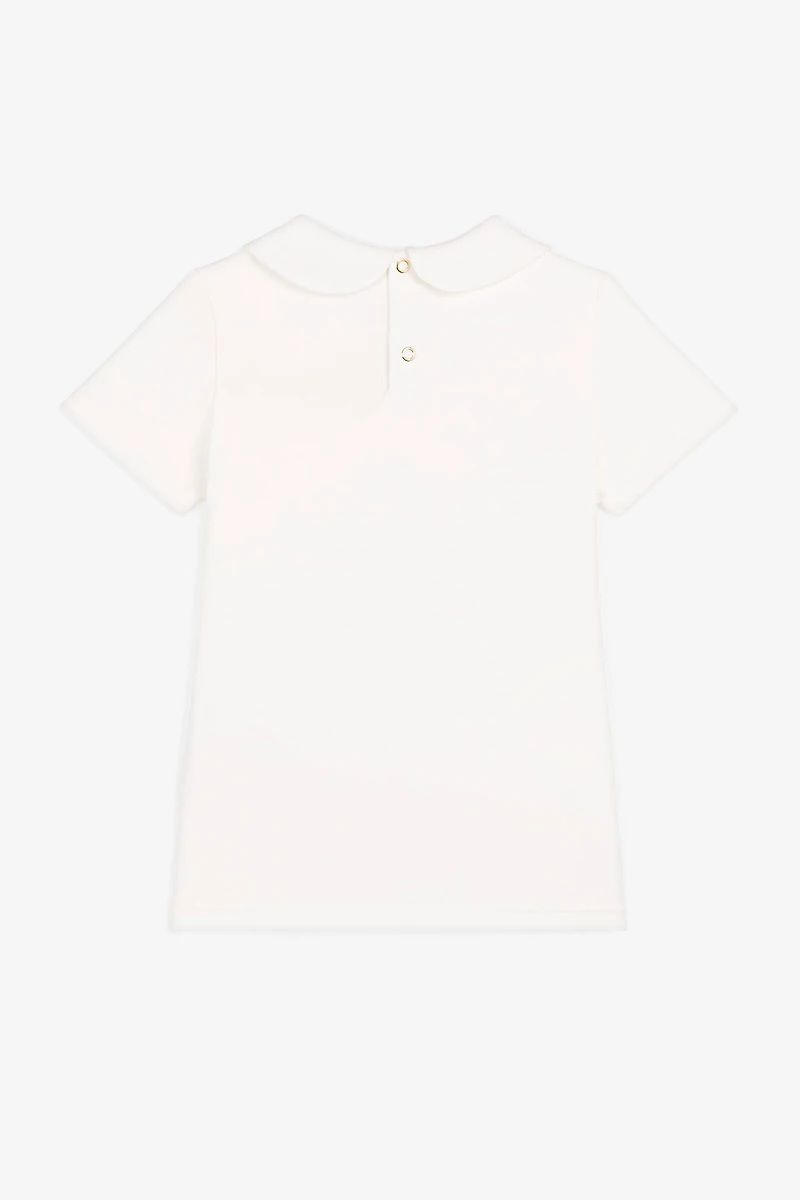 Logo-Embroidered Lace-Trimmed Top
