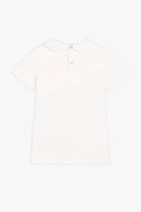 Logo-Embroidered Lace-Trimmed Top