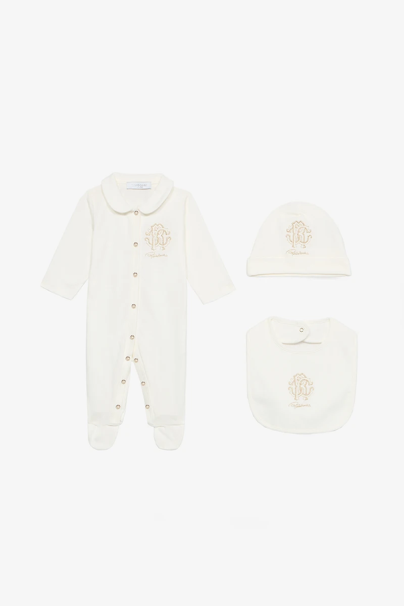Kit: beanie, bib, and romper