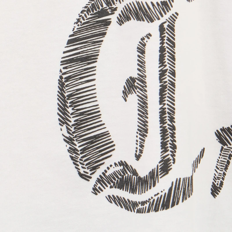 White Cotton T-Shirt With Graphic Print