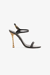 Crocodile-Effect Slingback Sandals