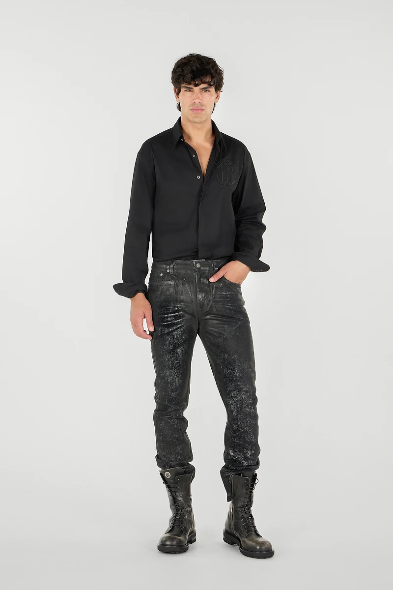 Used-effect pants