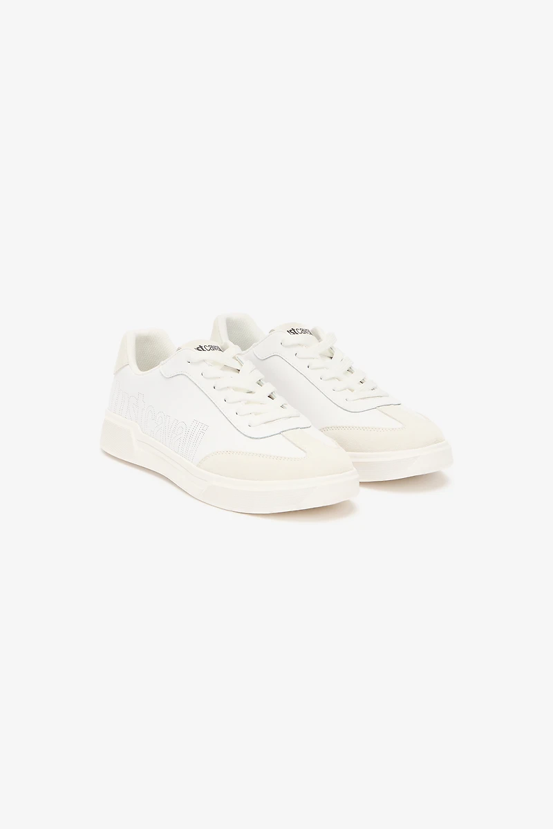 Sneakers With Perforated Logo