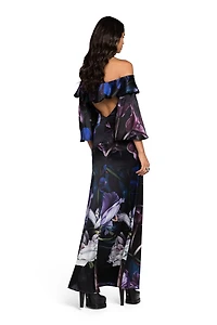 Floral-Print Ruffled Maxi Dress
