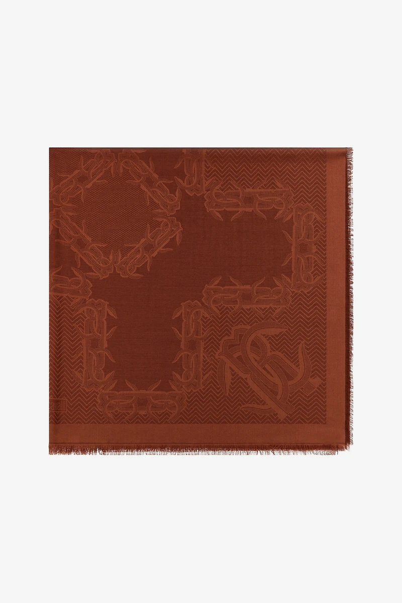 Jacquard Shawl with Mirror Snake Monogram