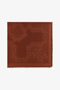 Jacquard Shawl with Mirror Snake Monogram