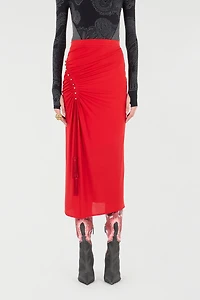Midi Skirt With Ruched Detail
