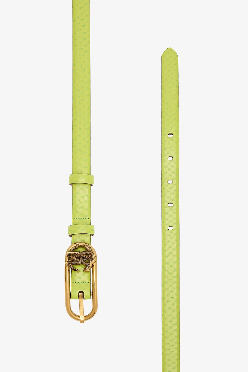 Snake-Effect Belt With Mirror Snake Monogram