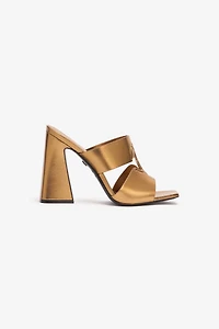 Laminated Mules With Maxi Heels