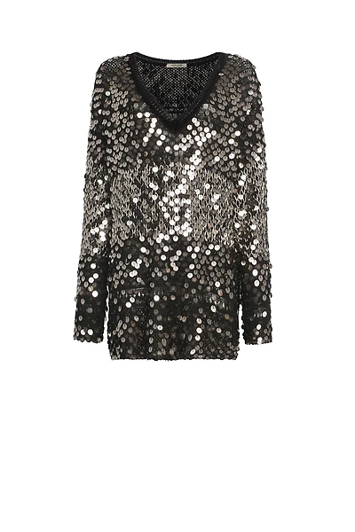 Sequin embroidered sweater