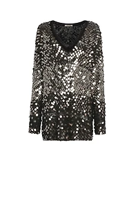 Sequin embroidered sweater