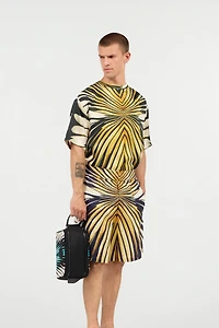 Ray Of Gold Print Linen Bermuda