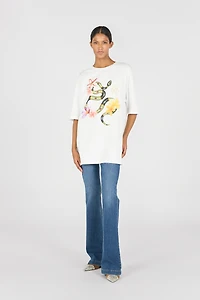 Snake and flower print T-shirt