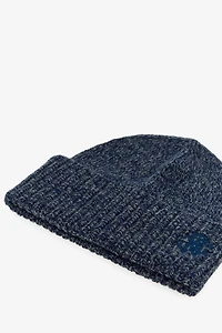 Blue Cashmere Blend Hat Beanie with Monogram RC