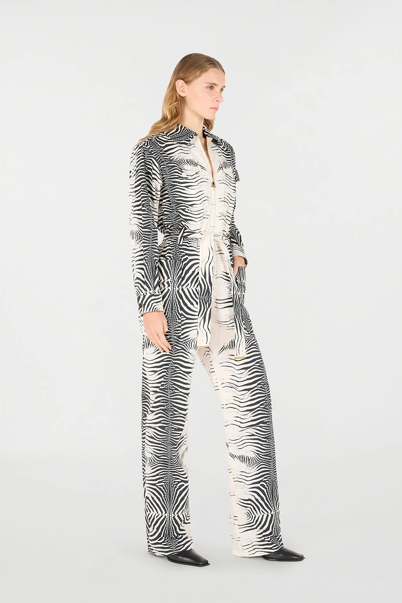Zebra-Print Jumpsuit