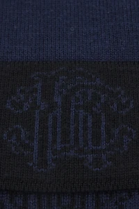 Dark Blue Scarf Monogram RC Jacquard
