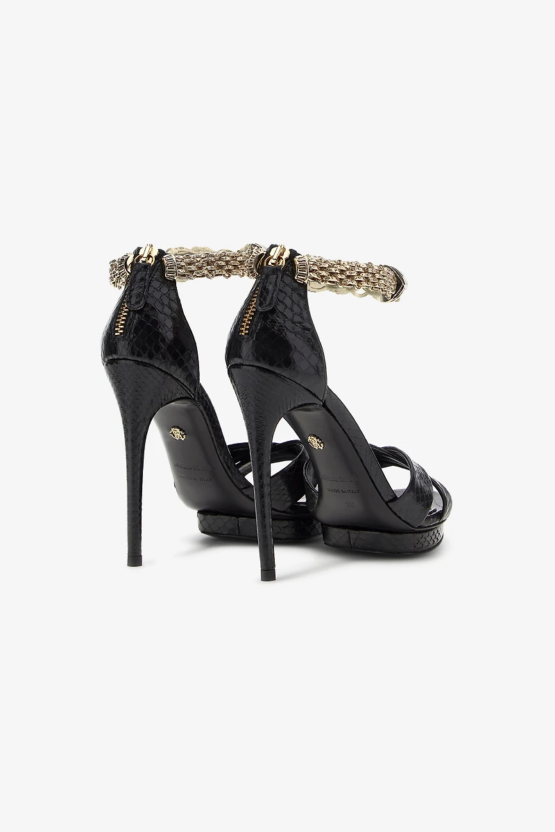 Panther-head high-heel sandals