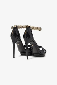 Panther-head high-heel sandals