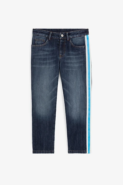 RC Monogram-Embroidered Side-Stripe Jeans