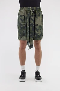 Shorts with Green Hawaii print