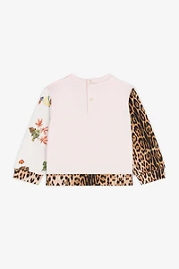 Bird And Leopard-Print Cotton Sweatshirt