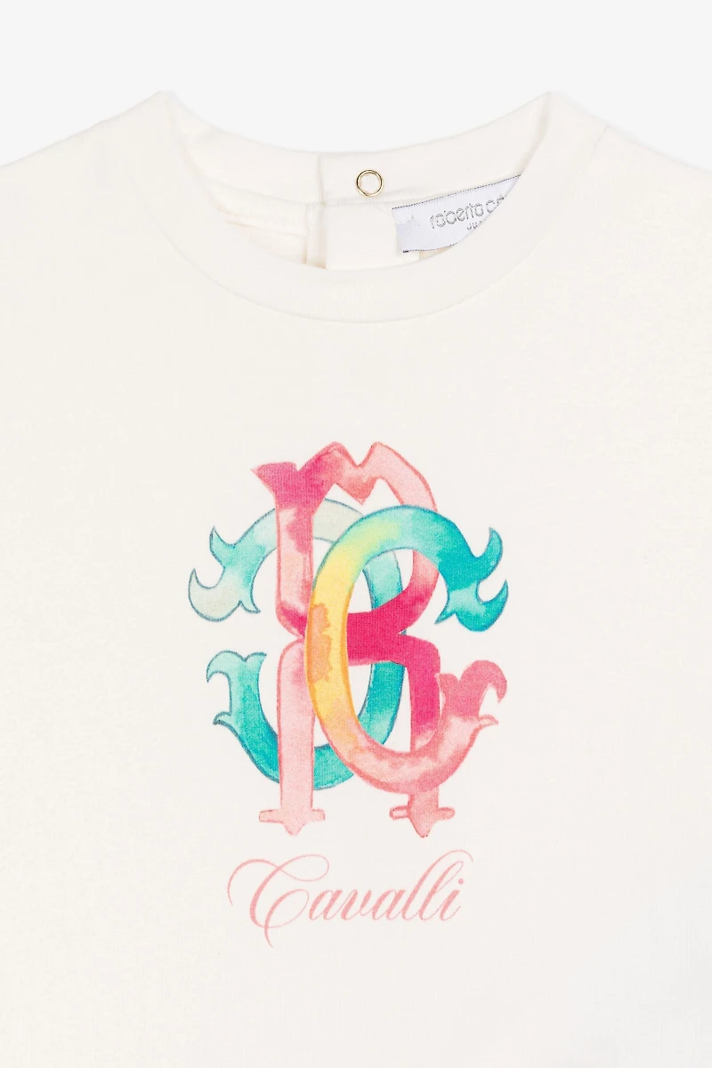 Colour-block monogram-print T-shirt