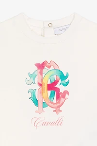 Colour-block monogram-print T-shirt
