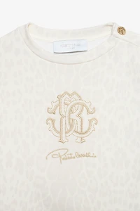 Ivory Sweatshirt with Jaguar Skin Print