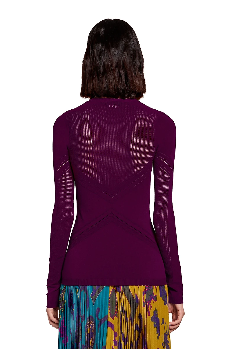 Open knit detailed jumper