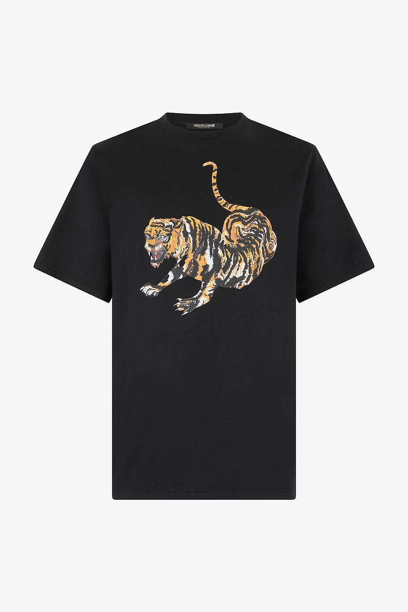 Cotton T-Shirt With Tiger