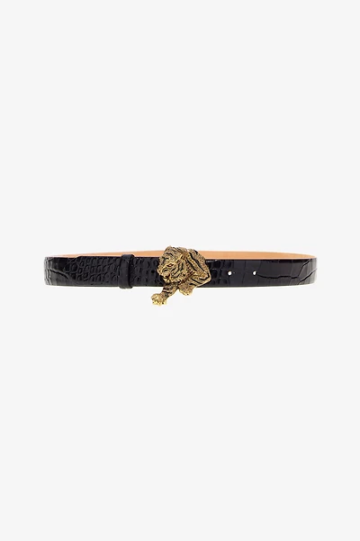 Belt with gold buckle