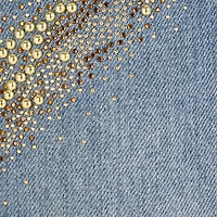 Jeans With Rhinestoned Zebra Pattern