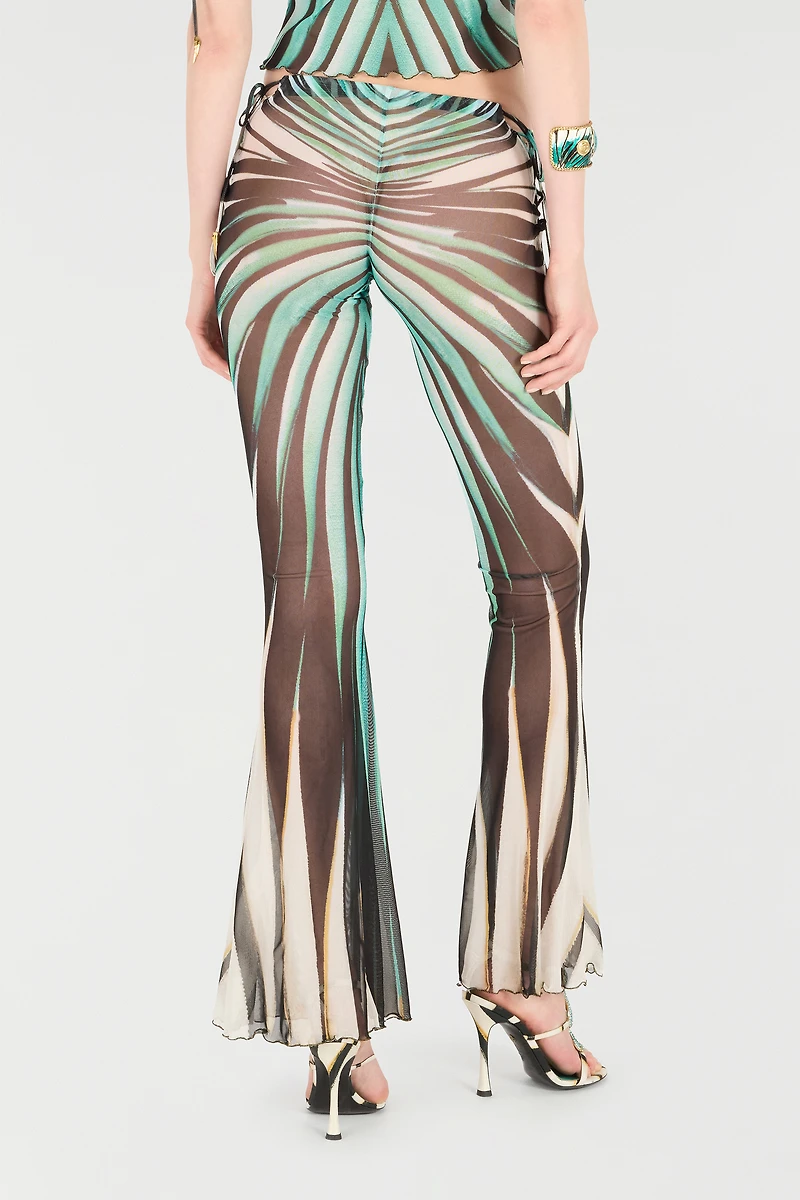 Ray Of Sea Print Flared Trousers