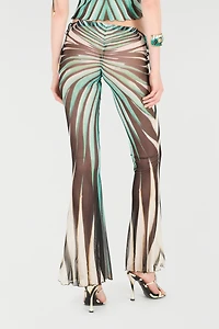 Ray Of Sea Print Flared Trousers