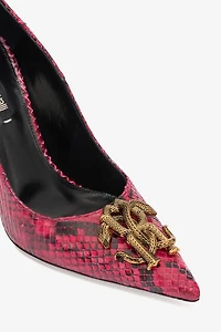 Pumps With Python Print And Mirror Snake Monogram