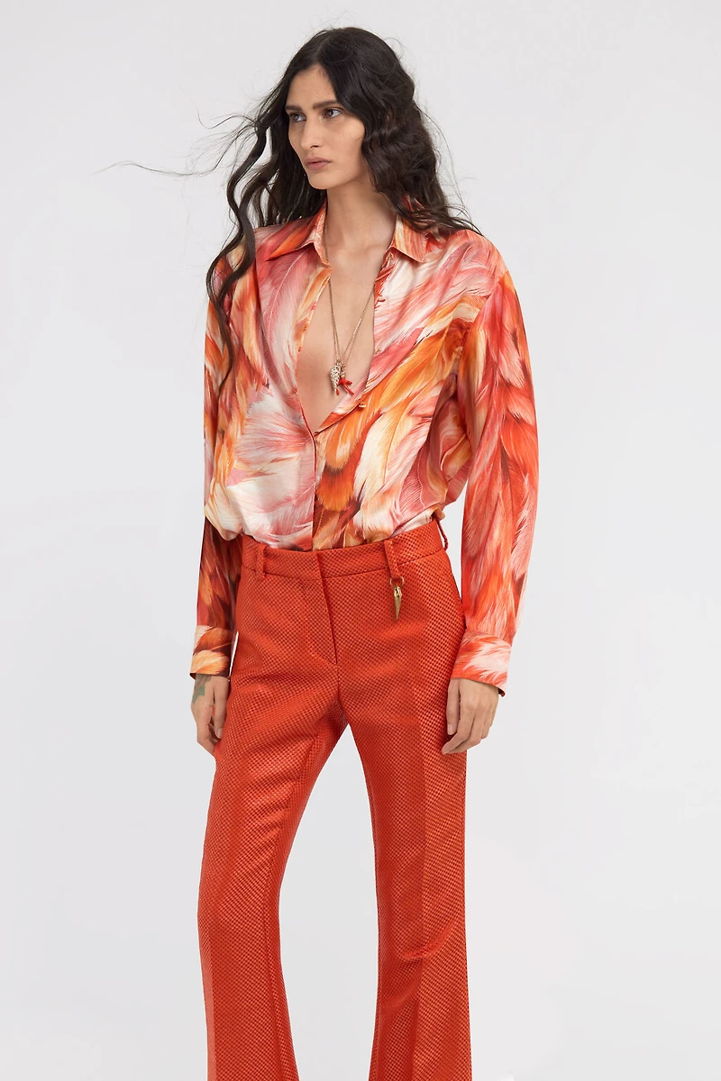 Plumange Print Silk Shirt