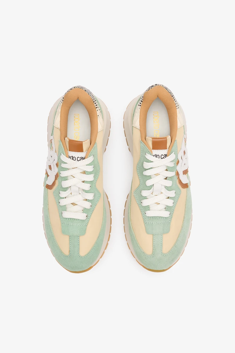 Sneakers with Contrasting Back and Mirror Snake Monogram