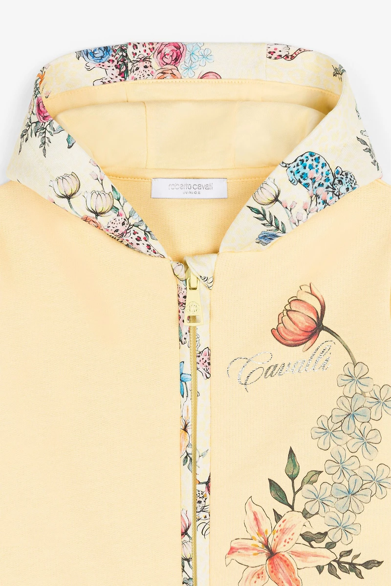 Floral-print hoodie