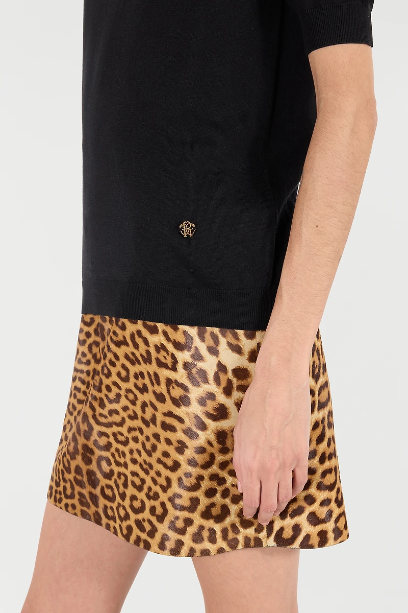 Black Mock Neck Sweater With Monogram RC