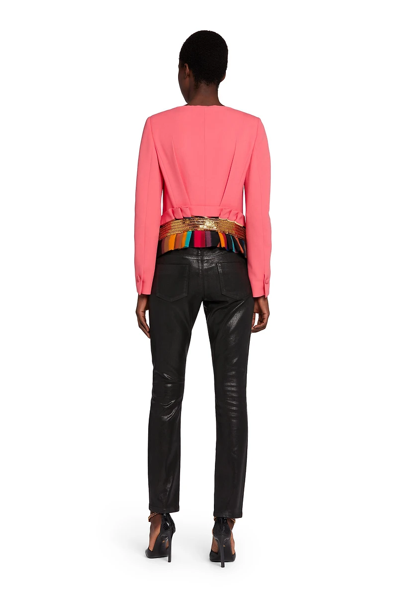 Chameleon Rug-Print Panelled Jacket