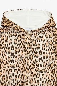 Hooded Sweatshirt With Jaguar Skin Print