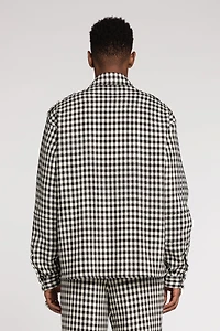 Turquoise-Embellished Gingham Jacket