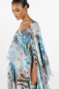 Mermaid Print Long Dress