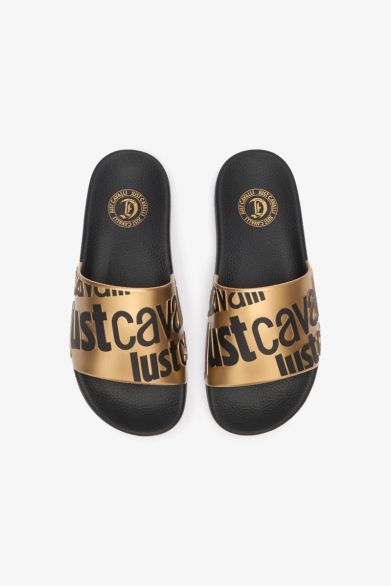 Slides With Lettering And Golden Band
