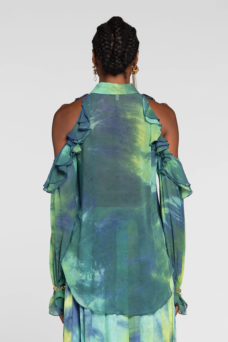 Cut-Out Tie-Dye Shirt