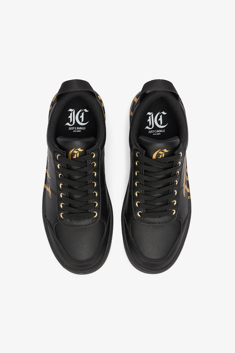 Sneakers With Golden Graffiti Logo