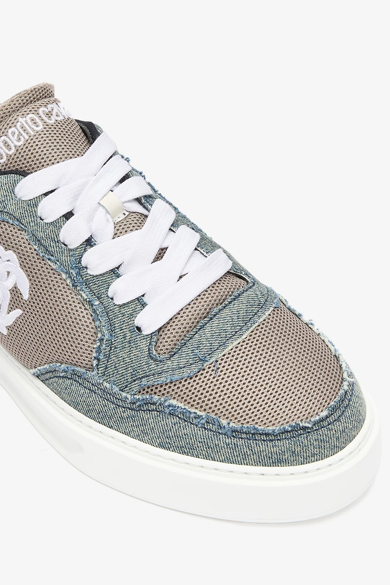 Denim And Mesh Sneakers